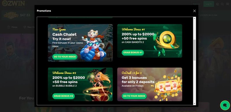 Discover ozwin casino login