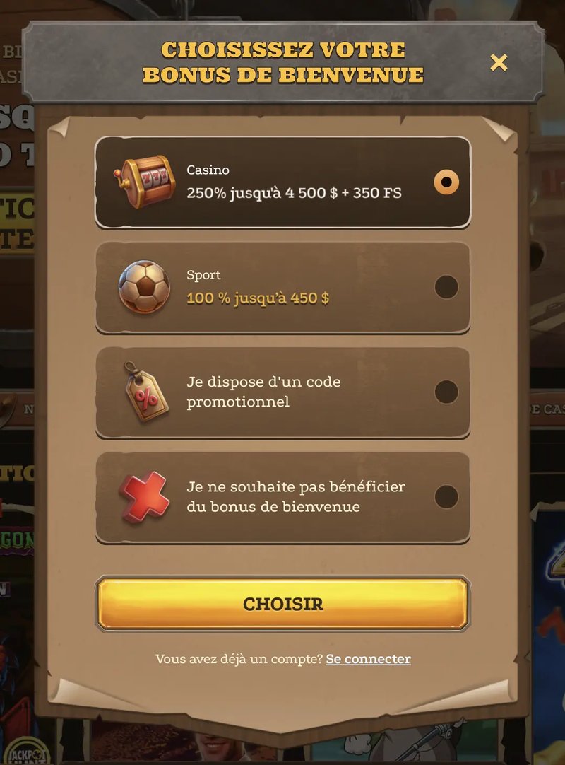 Obtenez votre premier gain sans déposer